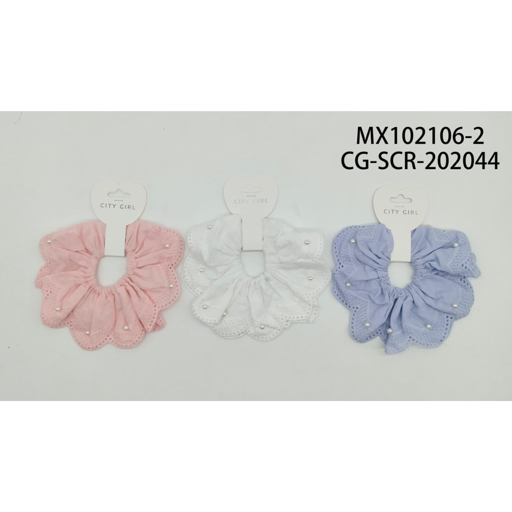 [PG-MX102106-2] scrunchie con perlitas