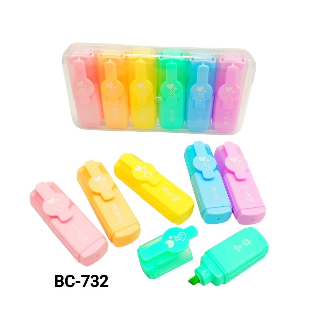 resaltador colores x6pcs.