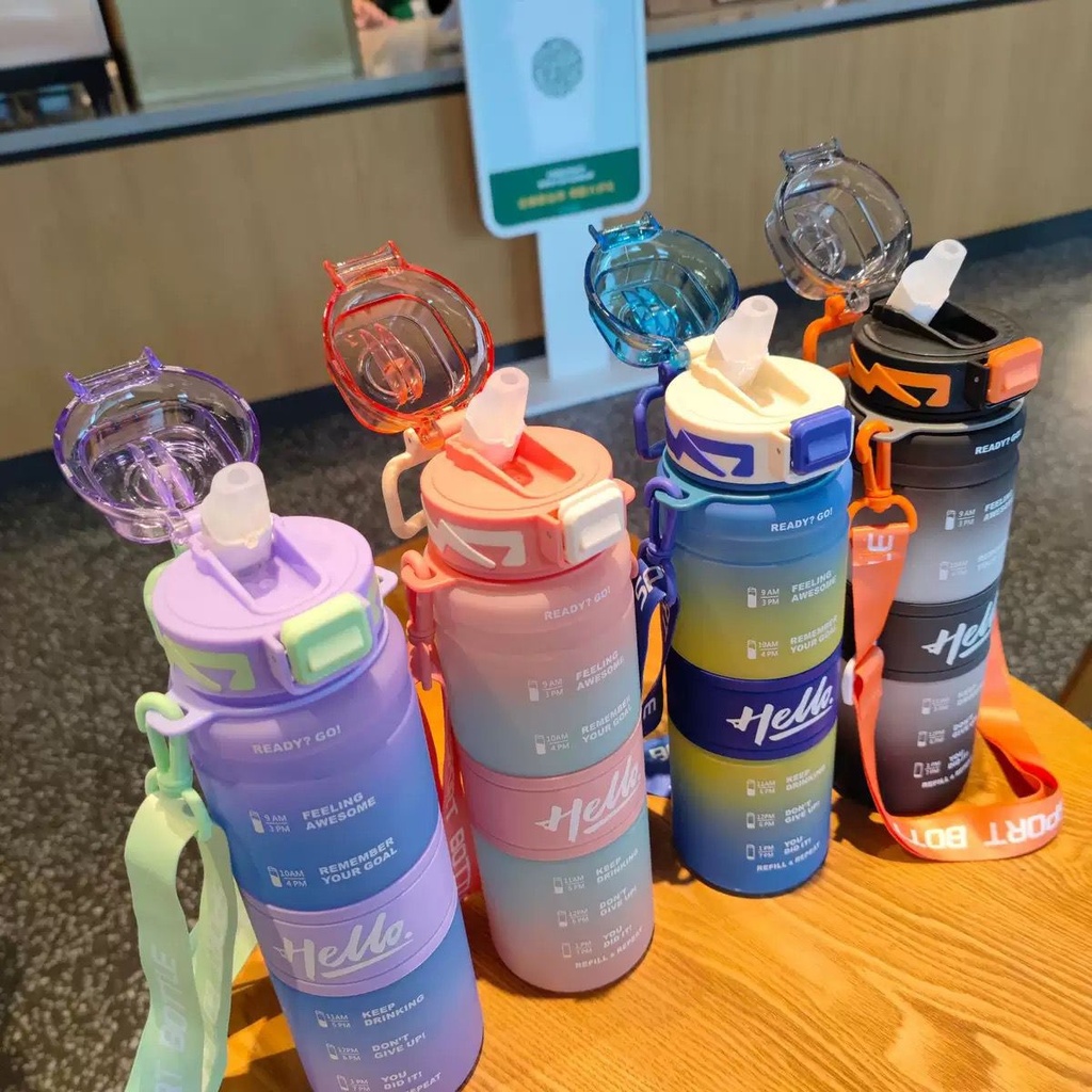 botella hello con pico y tira