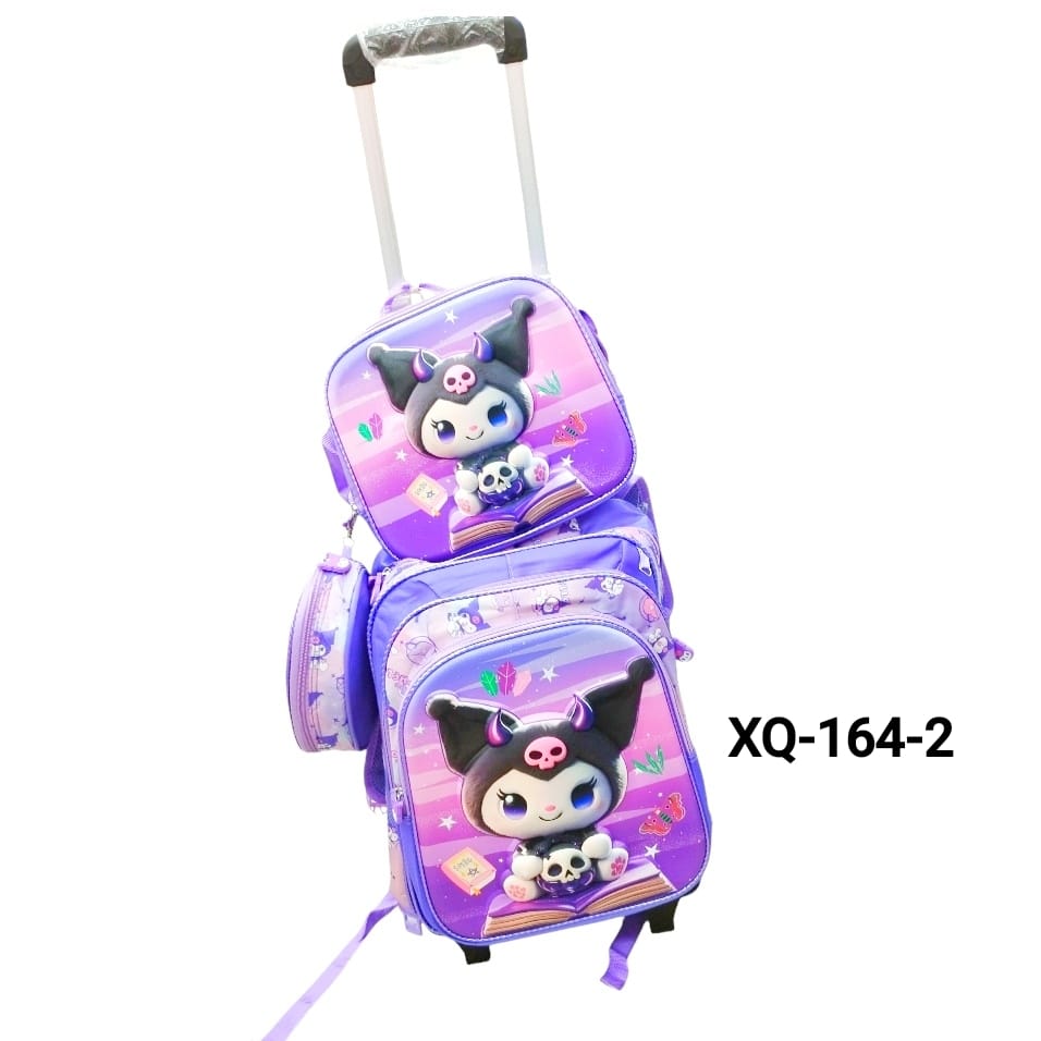 mochila infantil nena c/carrito +lunchera y cartuchera x1u.