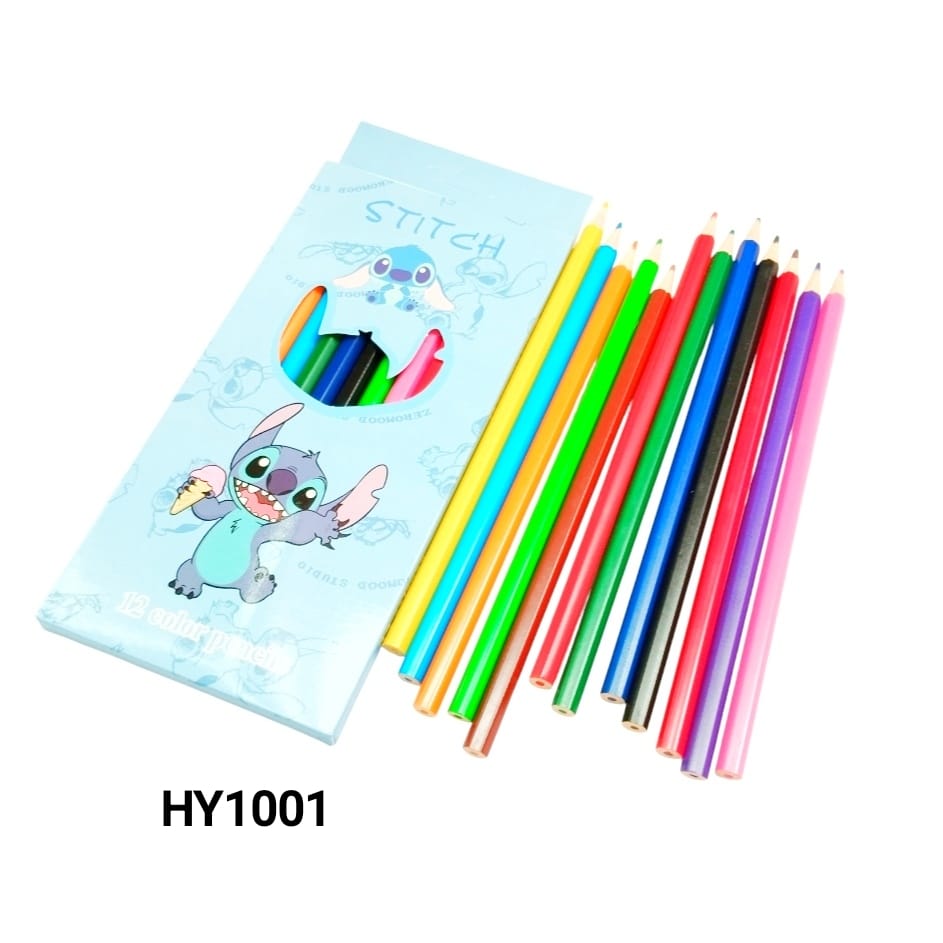 lapices de colores stitch x12pcs.