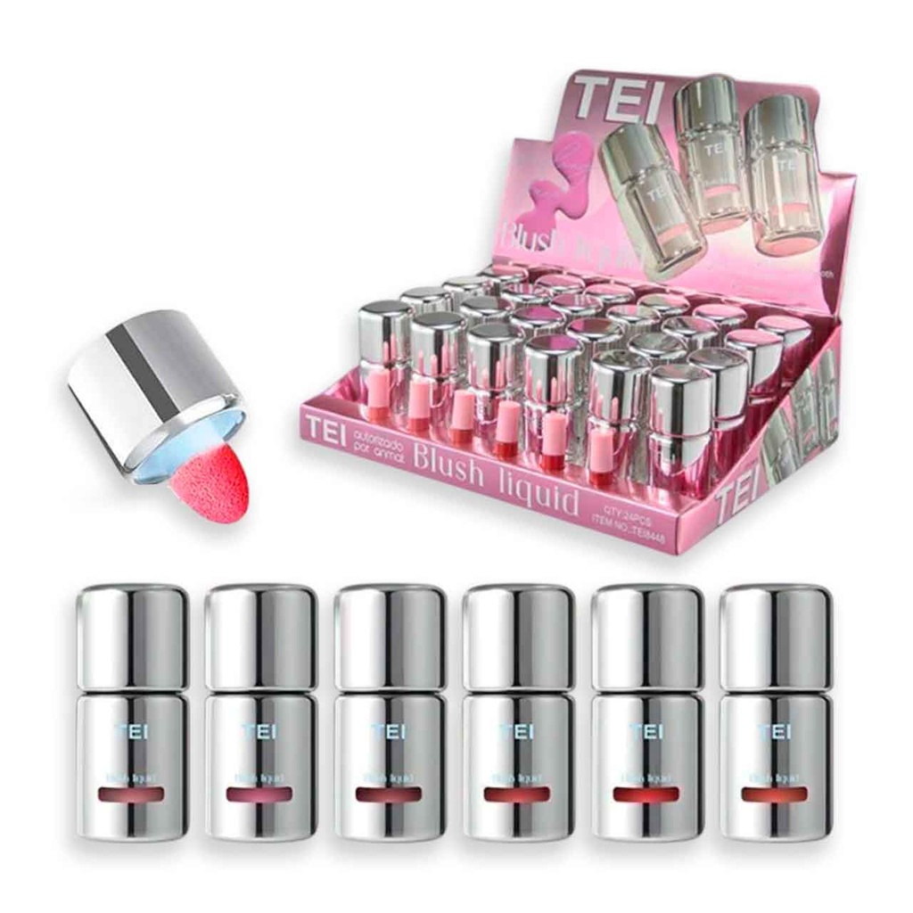 rubor líquido envase plateado tei