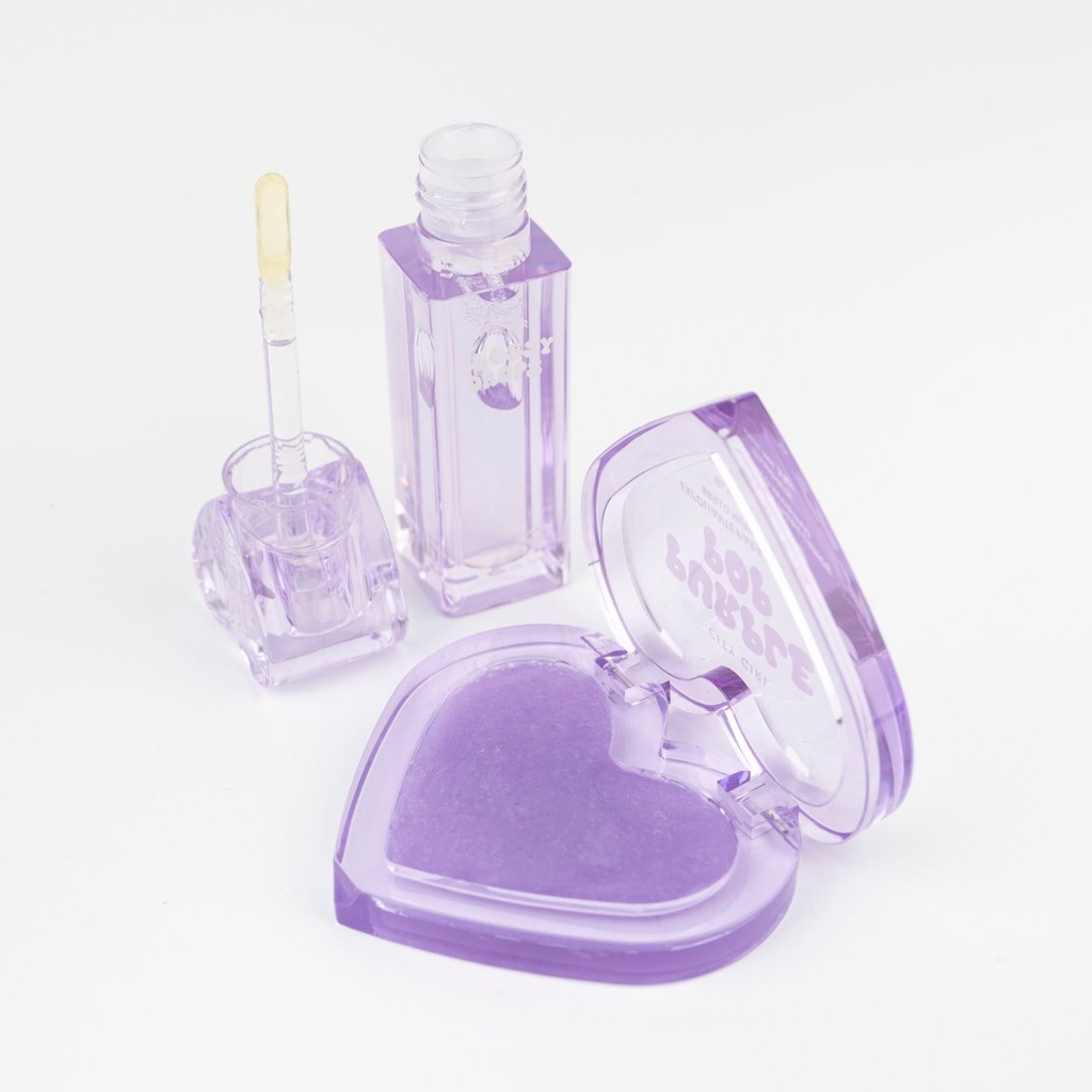 kit de cuidado para labios (aceite para labios + exfoliante) 2pcs