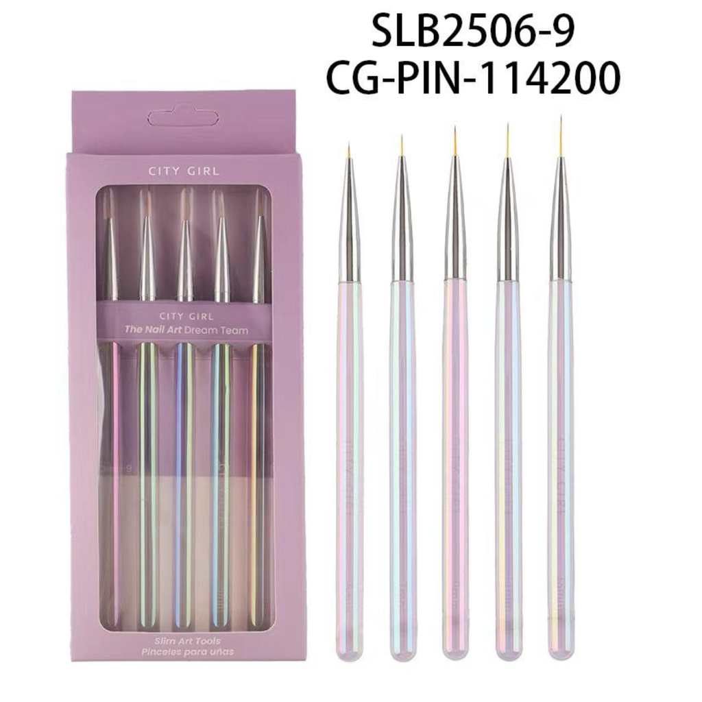 set de pinceles nail art 5pcs