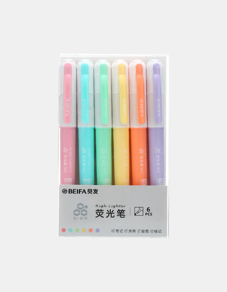 set X6 resaltadores pastel