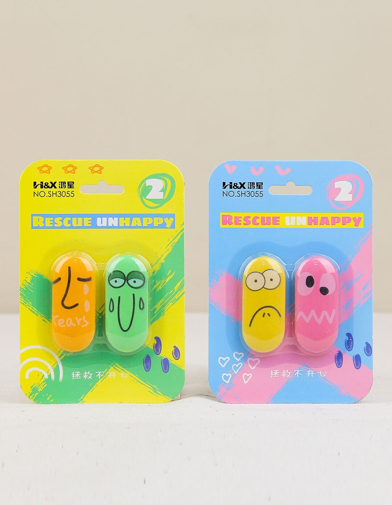 goma de borrar caras set x2