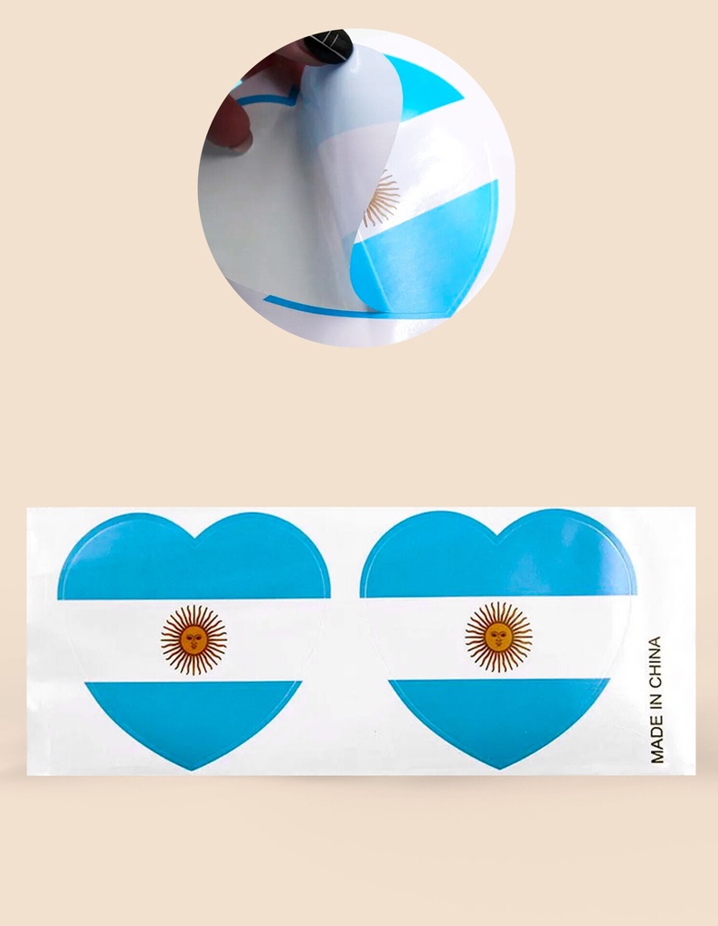 [PP-FB20088] sticker corazon argentina___Pack X12