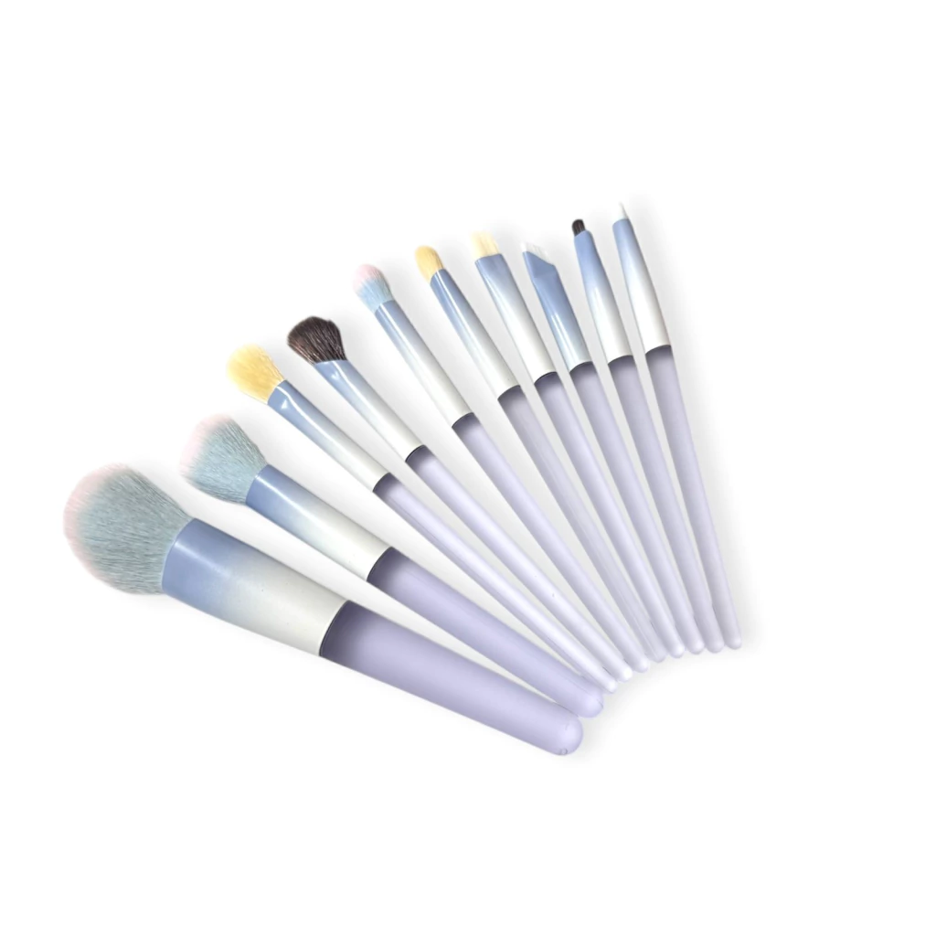 [PL-HZS-GD-101520] set de brocha x10 mango gelatina con estuche