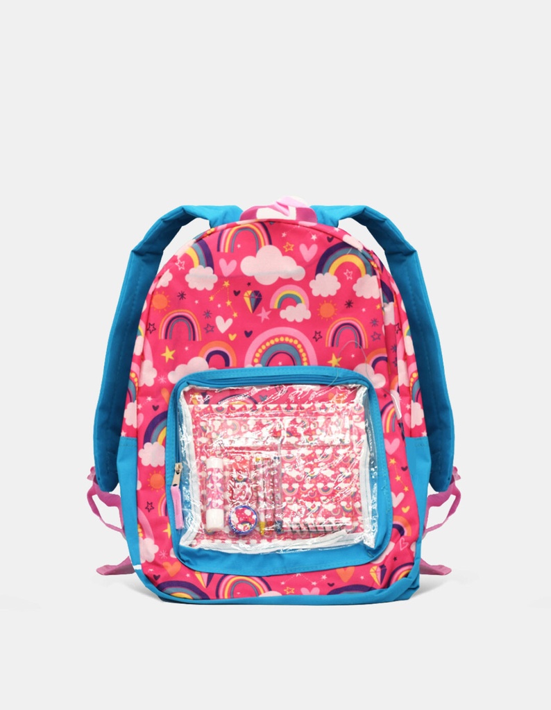 mochilas arcoiris 45*31*14 + set utiles