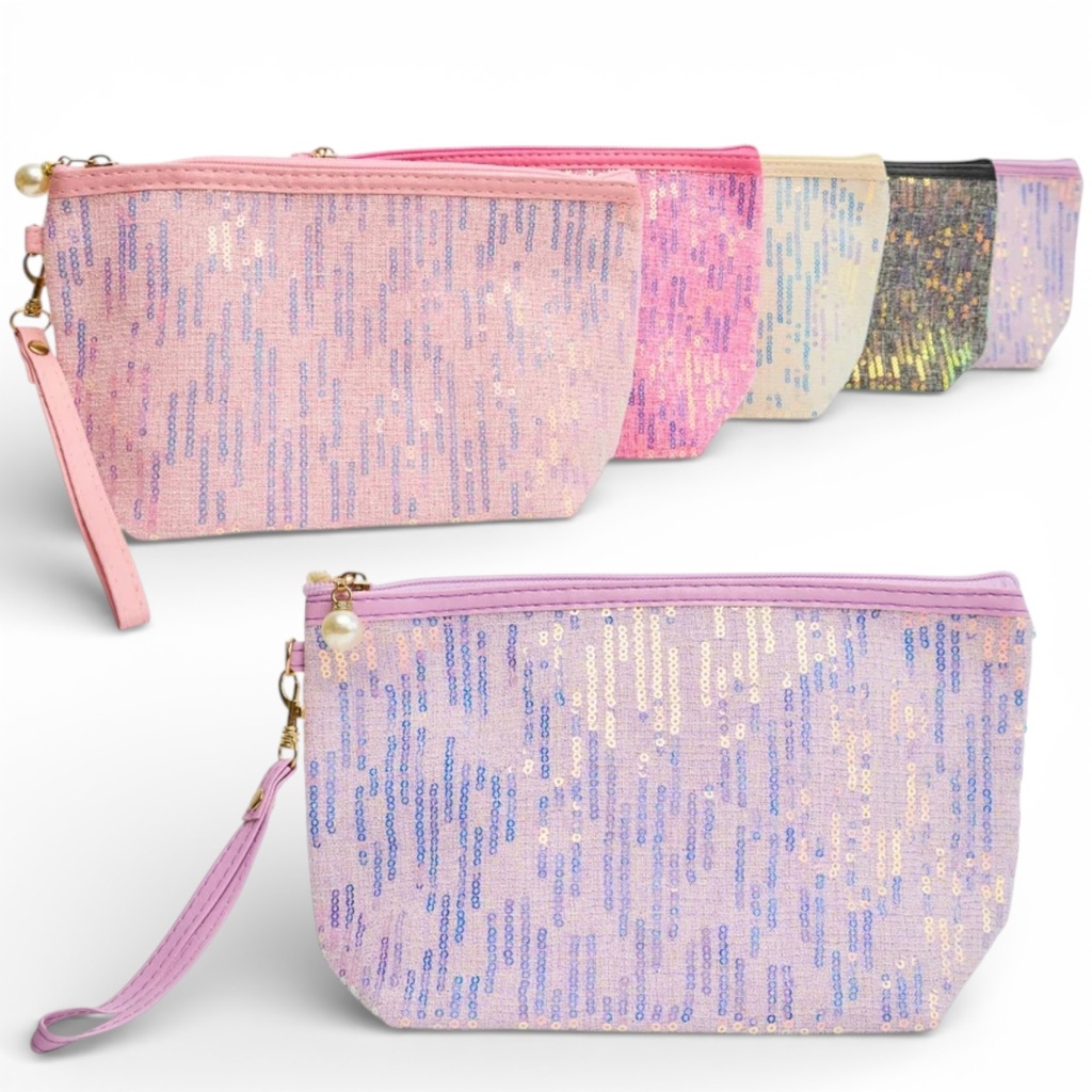 PORTACOSMÉTICOS CON LENTEJUELAS LISO