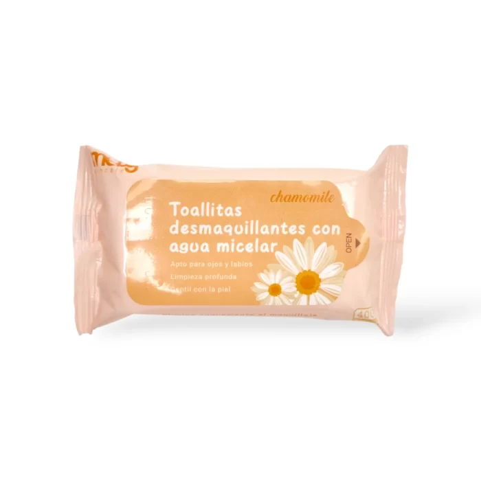 TOALLITAS DESMAQUILLANTES CON AGUA MICELAR MANZANILLA  MELY