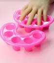 Bowl rosa plástico para remover uñas