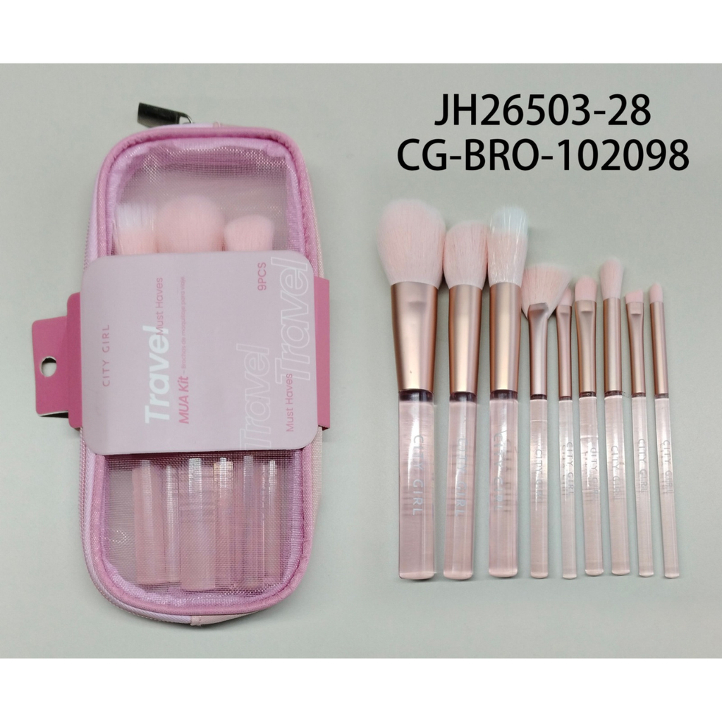 [PG-JH26503-28] set de viaje de brochas para maquillaje – 9pcs