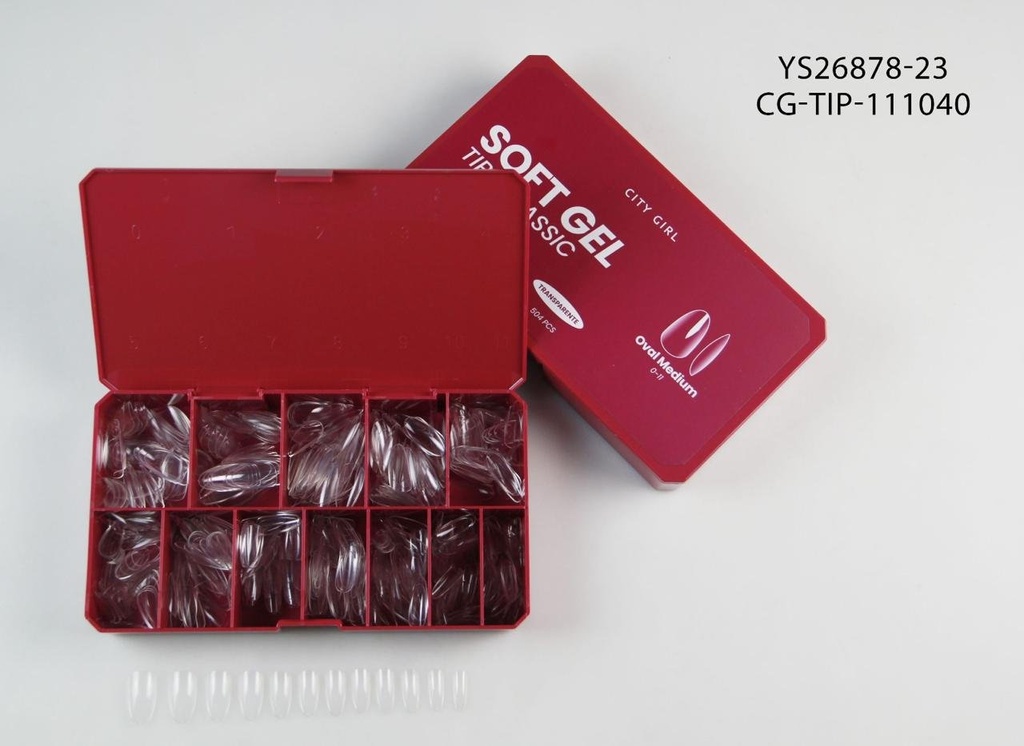 [PG-YS26878-23] tips clasicos soft gel  oval medium 504pcs