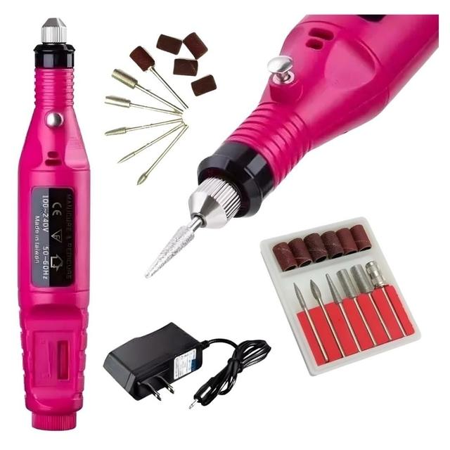 TORNO ELÉCTRICO ROSA USB - INCLUYE SET DE FRESAS
