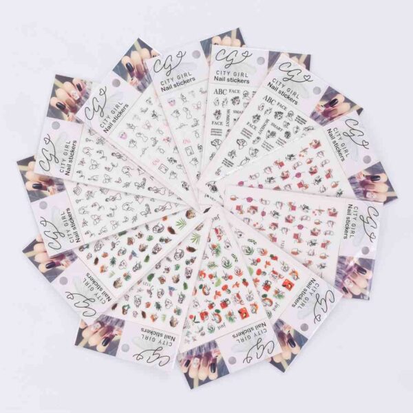 [PG-GHZ-9010-X6] STICKERS PARA UÑAS (Pack X6)