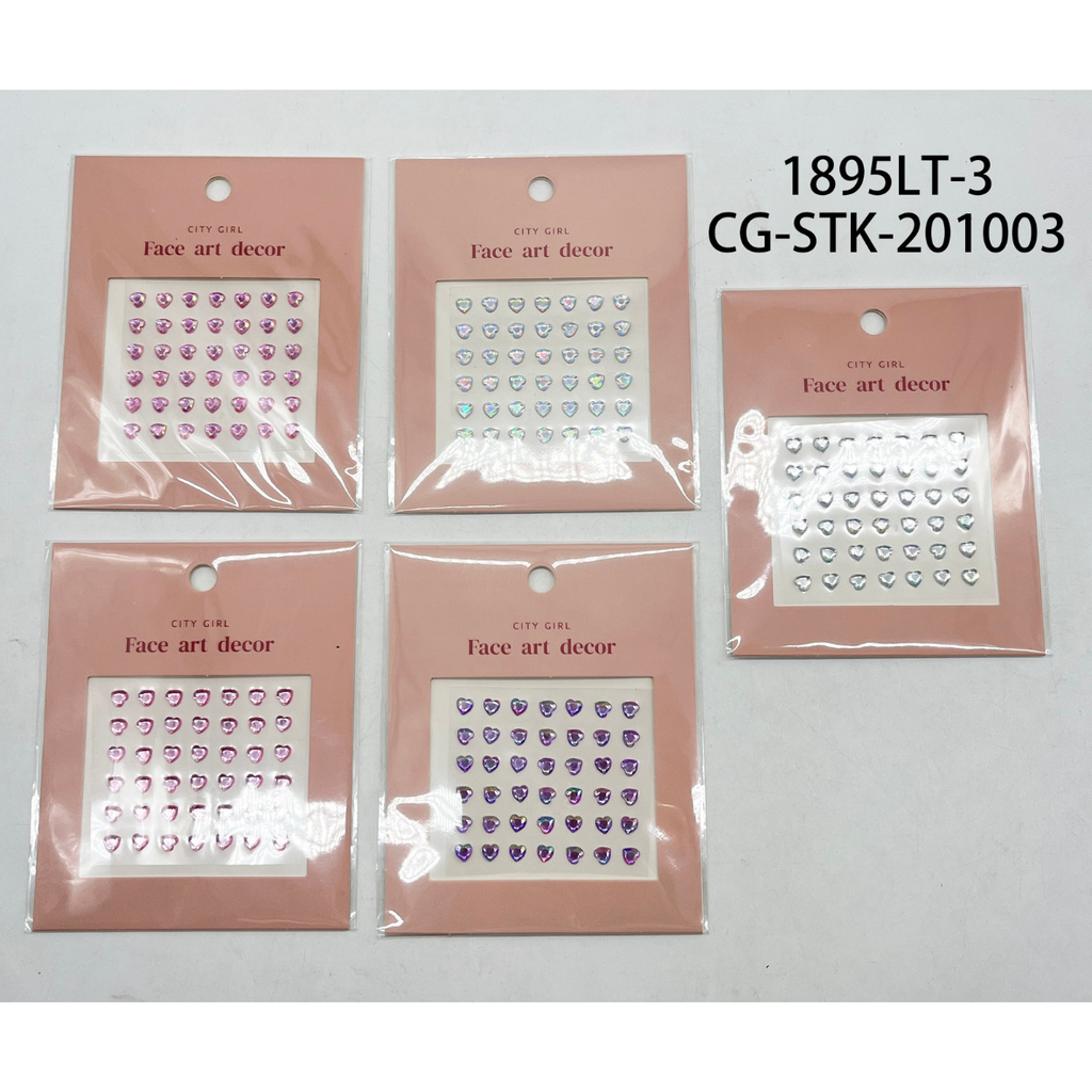 [PG-1895LT-3-X6] stickers para rostro corazón (Pack X6)