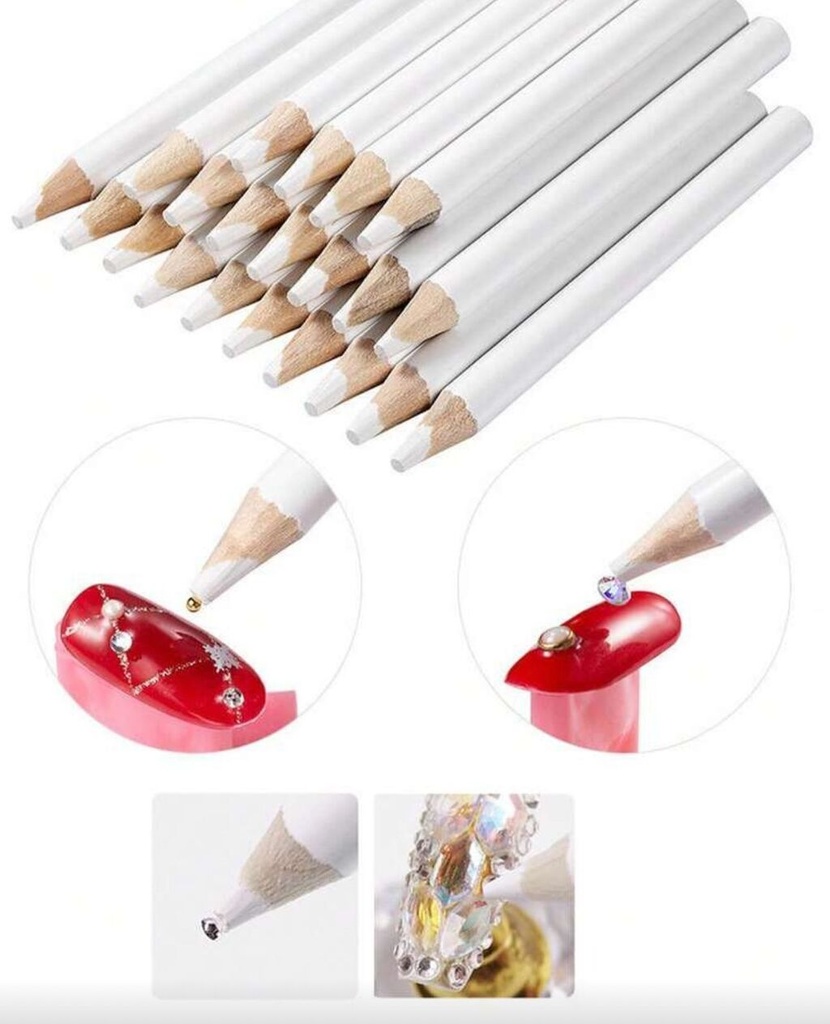 [PL-061780] Lapiz levanta strass BLANCO x1 ___Pack X12