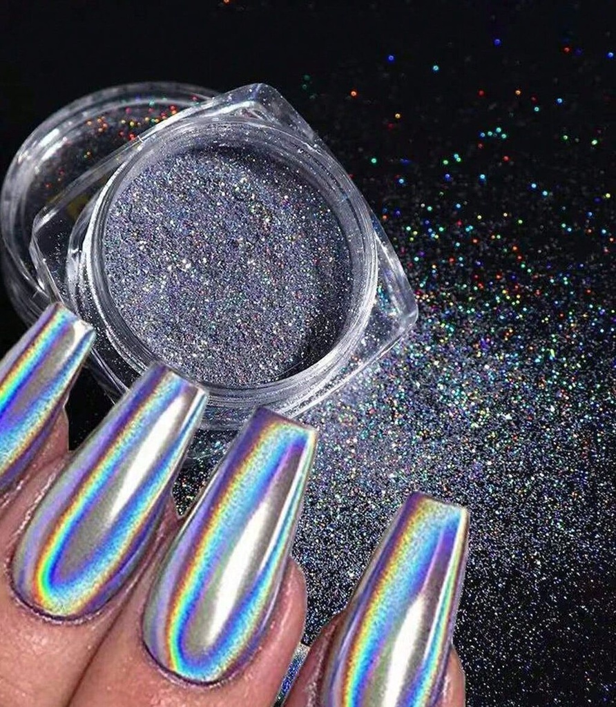 [PL-061957] Polvo holografico para uñas ___Pack X6