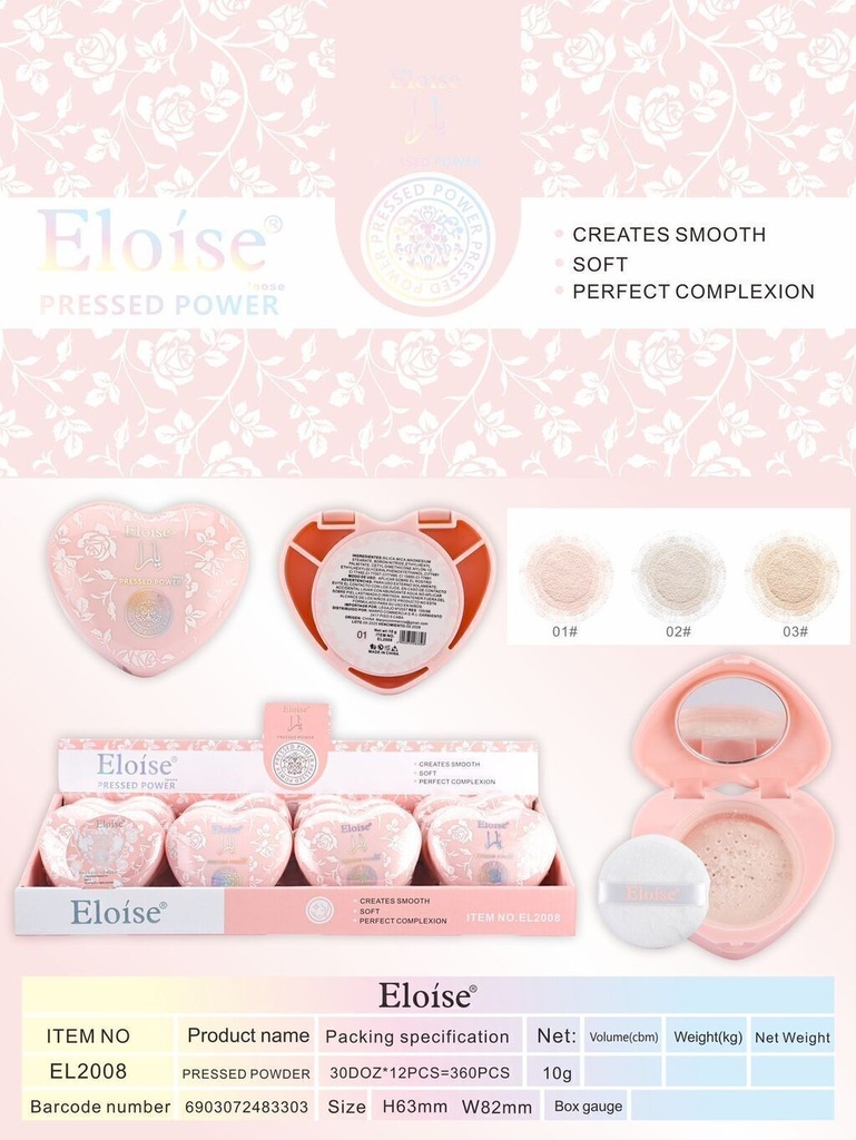 [PL-483303] Polvo translucido CORAZON ELOISE