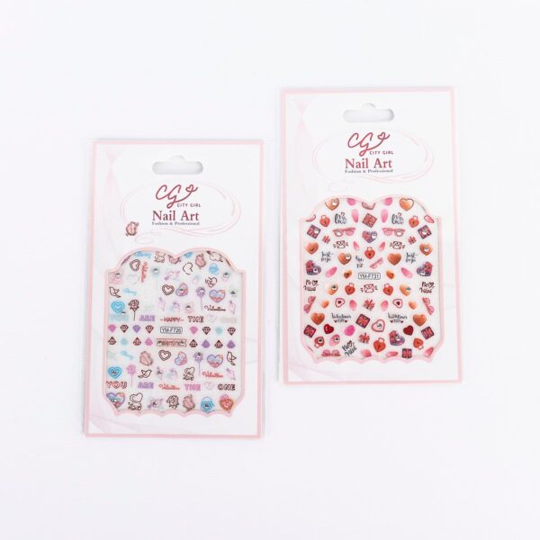 stickers corazón para uñas