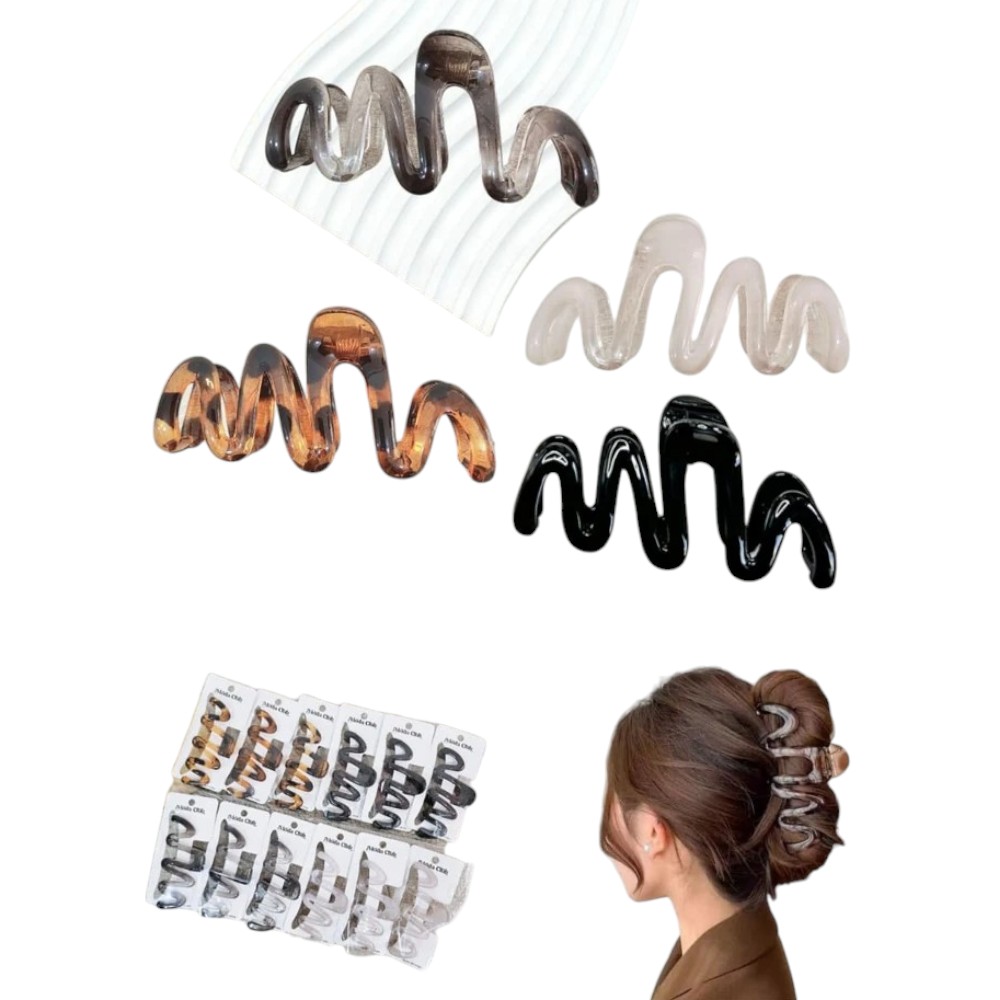 broche para cabello ondulado 10cm___PACK X6