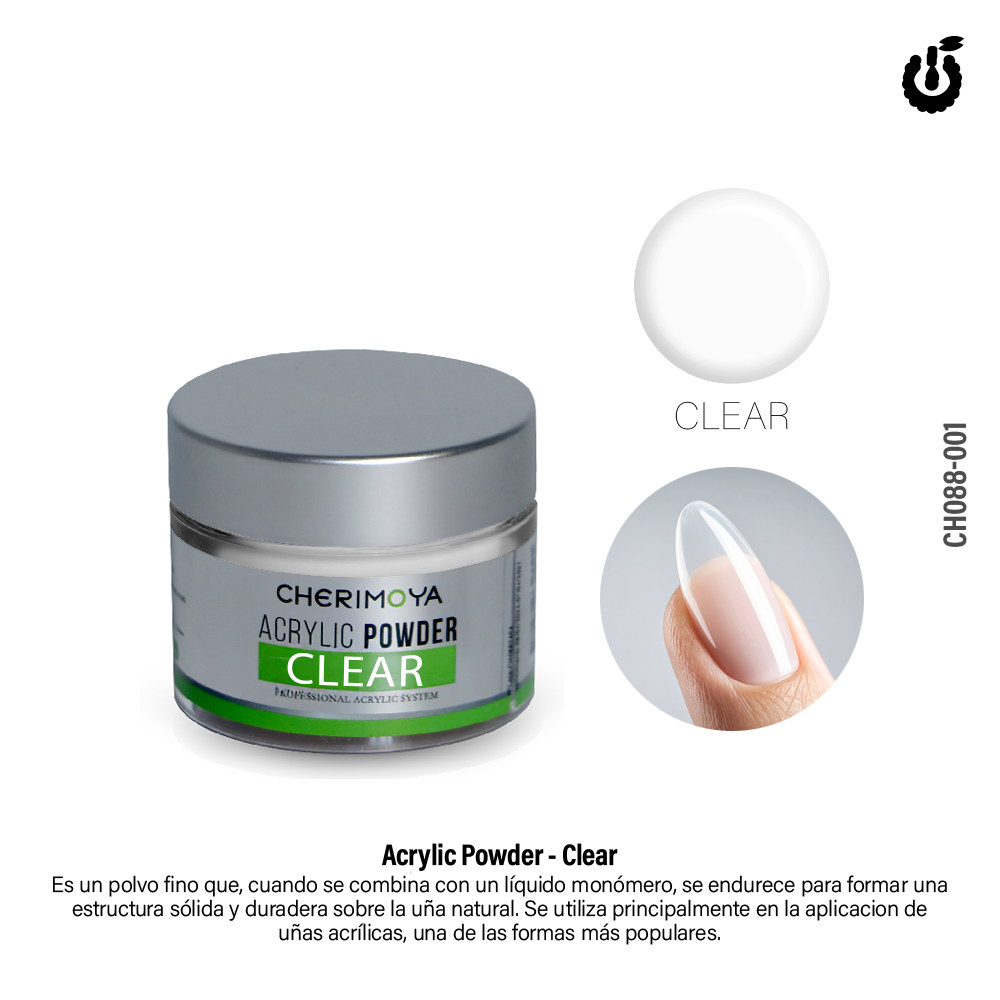 [B601-CH088-01] Polvo Acrílico 30g N°: 001 Clear Cherimoya ___ PACK X12