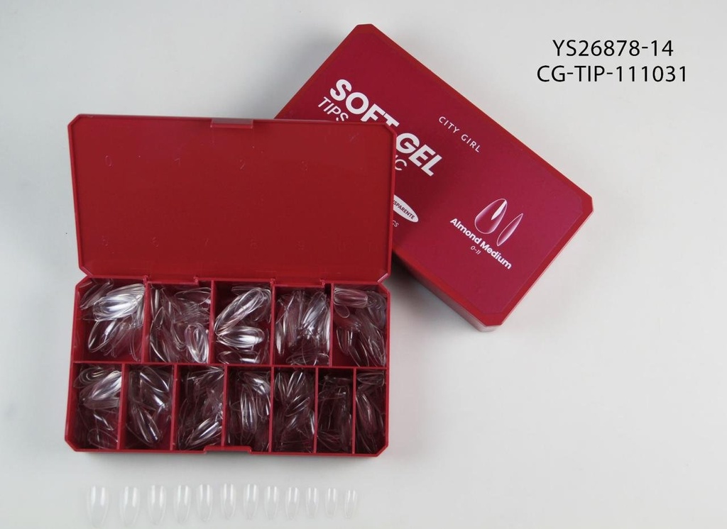[PG-YS26878-14] tips clasicos soft gel medium 504pcs