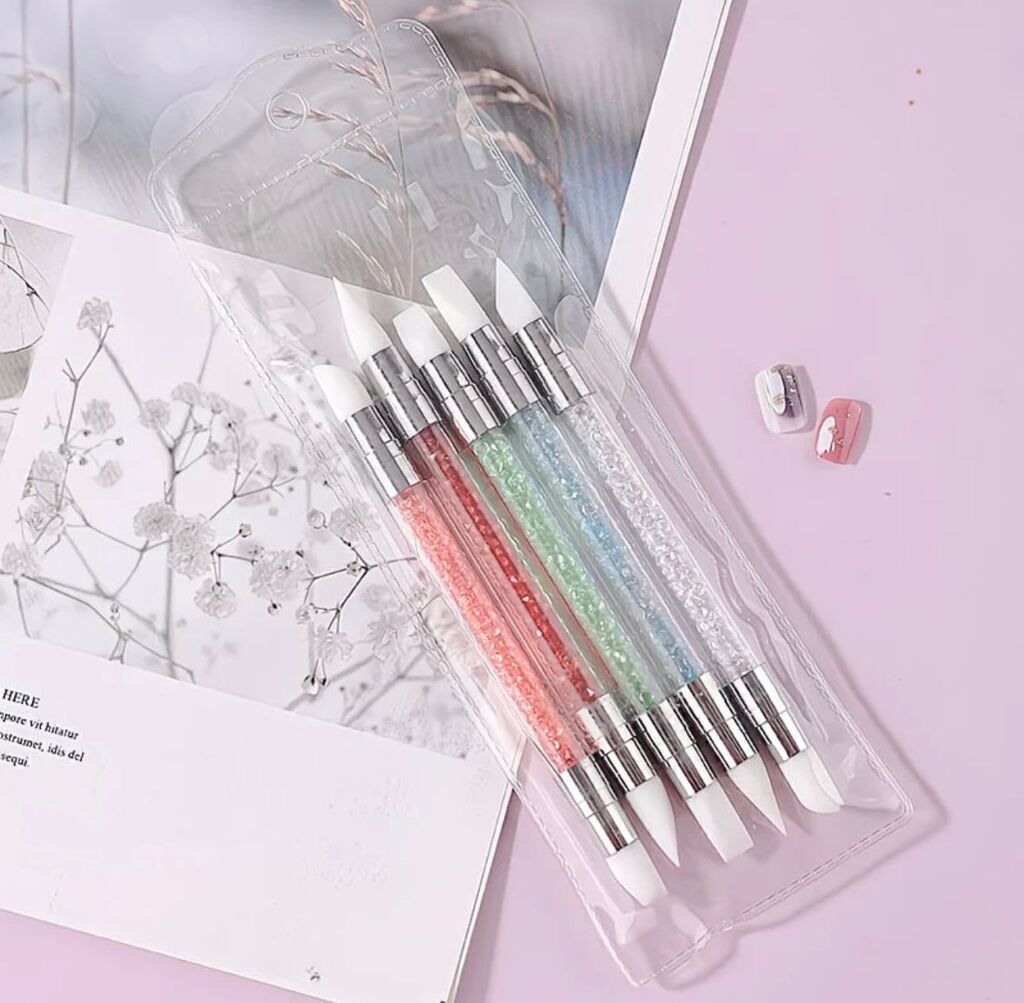 Pincel glitter de silicona x5