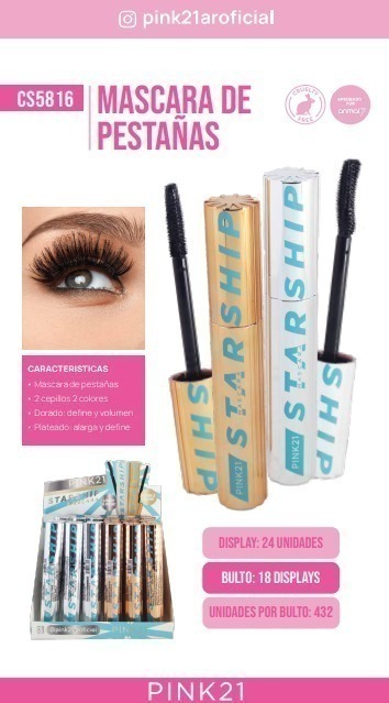 mascara de pestañas star ship Pink 21