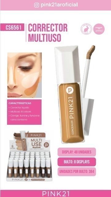 corrector liquido multi use Pink 21