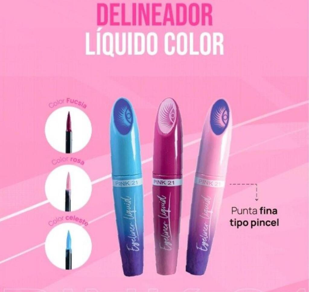 delineador liquido de colores Pink 21