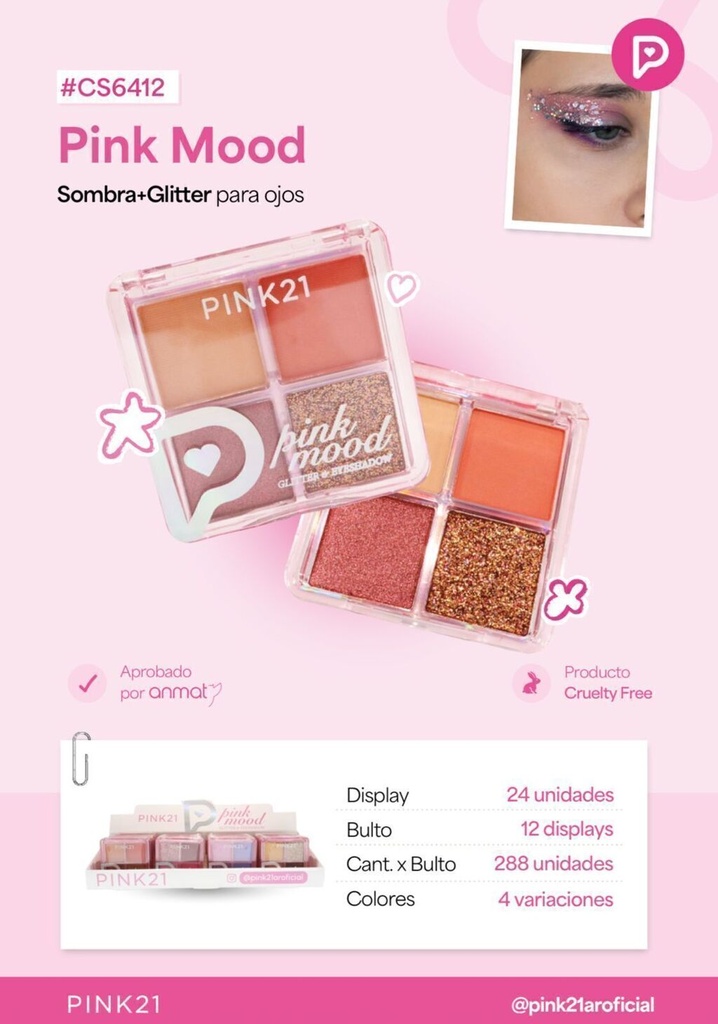 [PL-6412488532] sombra para ojos pink mood Pink 21