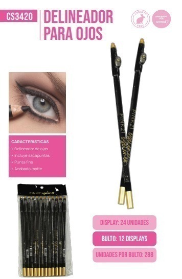 [PL-3420-456357] delineador para ojos en lapiz x12u Pink 21