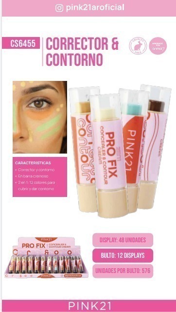 corrector en barra pro fix 2 en 1 Pink 21