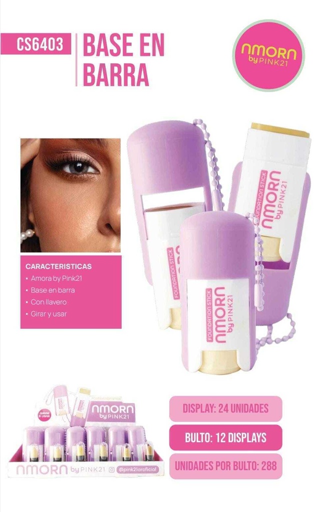 base de maquillaje en barra foundation stick Pink 21