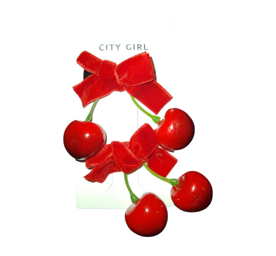 Broche para cabello cerezas