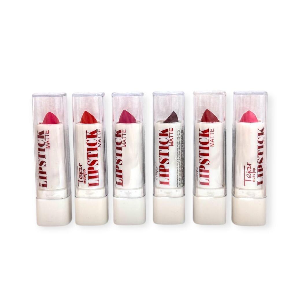 labial en barra matte empaque blanco TEJAR___ PACK X3