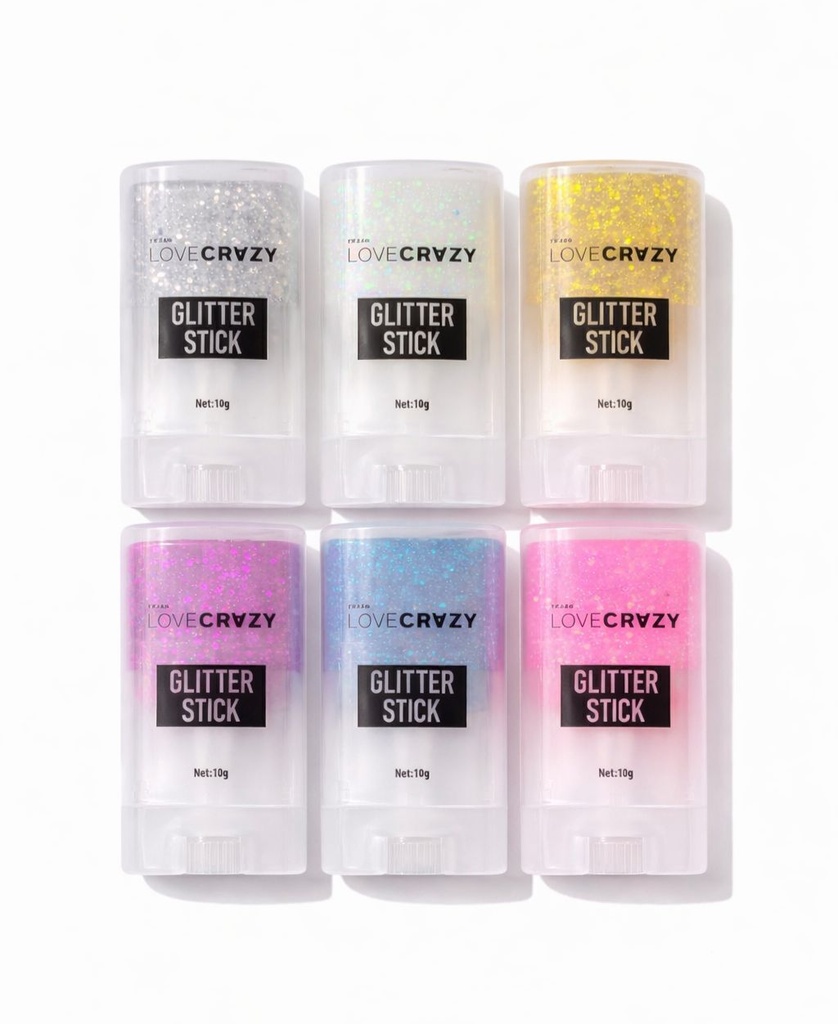 barra de glitter multiuso glitter stick love crazy TEJAR
