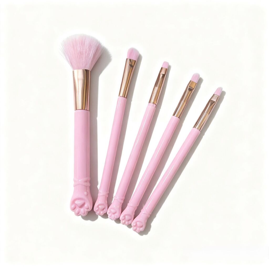 brochas para maquillaje x5 patita de gato surtido