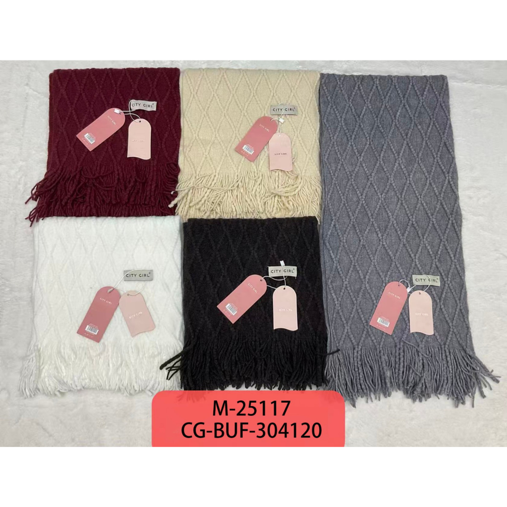 [PG-M-25117] bufanda rombos tejidos