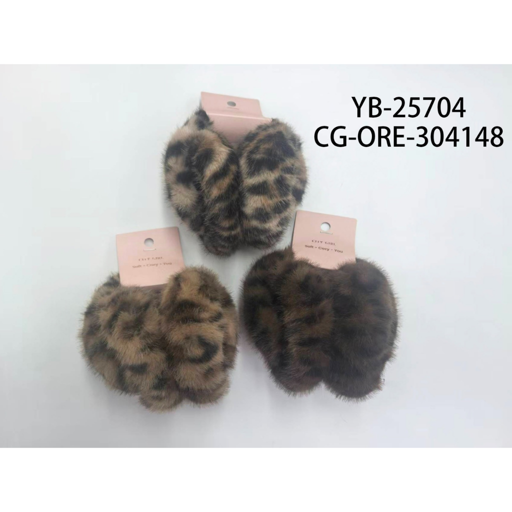 orejeras animal print de peluche