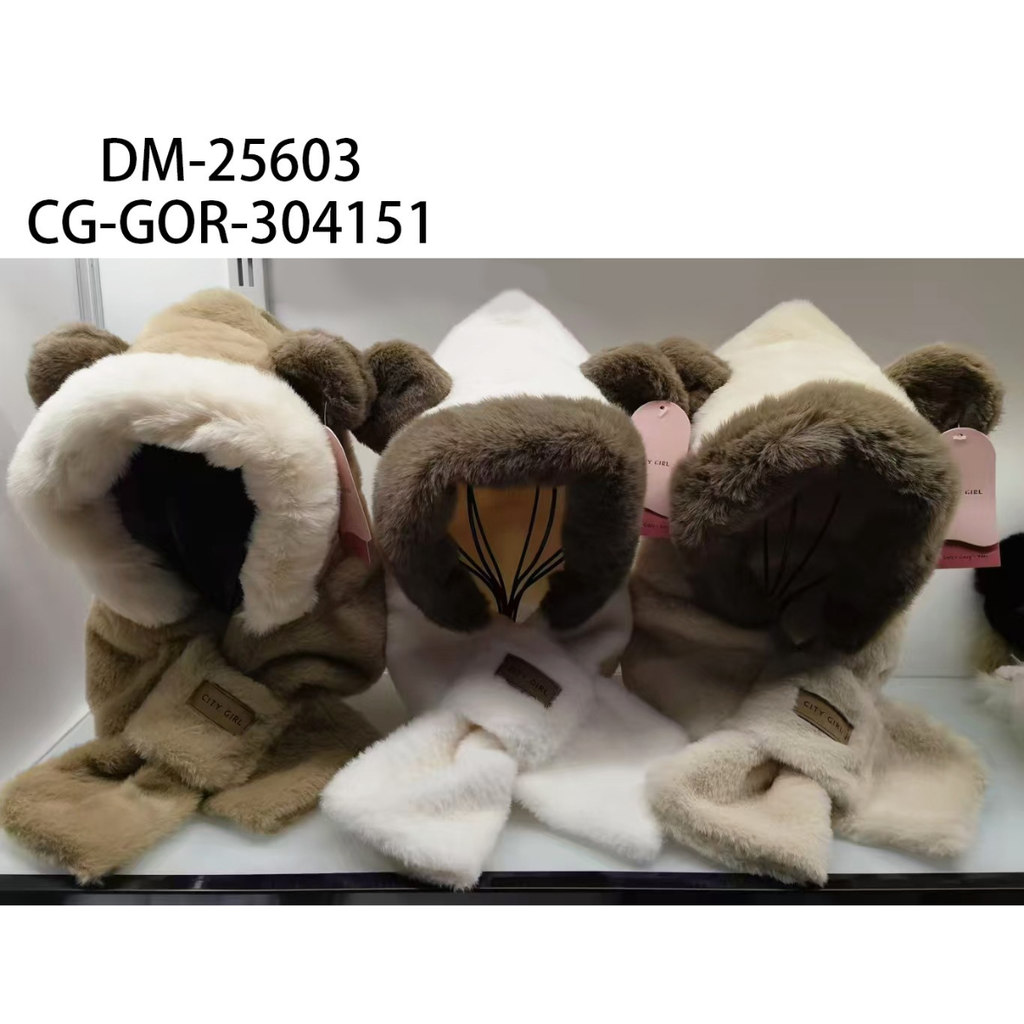 [PG-DM-25603] gorro con orejas de osito
