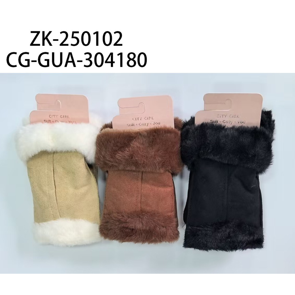 guantes borde peluche