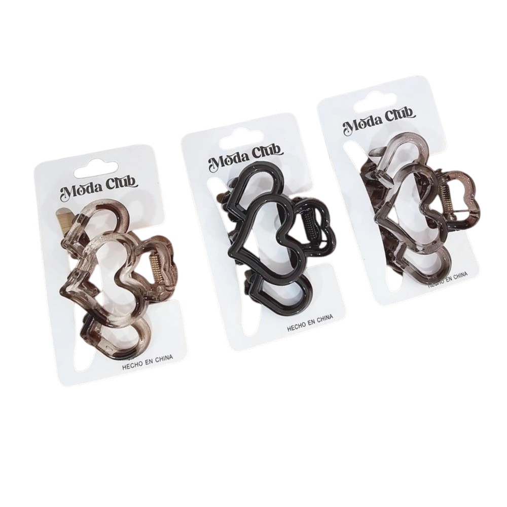 set x3 broches para cabello corazones 7cm