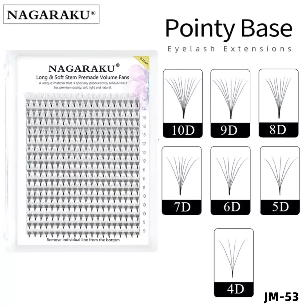 [PT-JM-53] extensiones de pestañas nagaraku premade volume fans/pointy-base