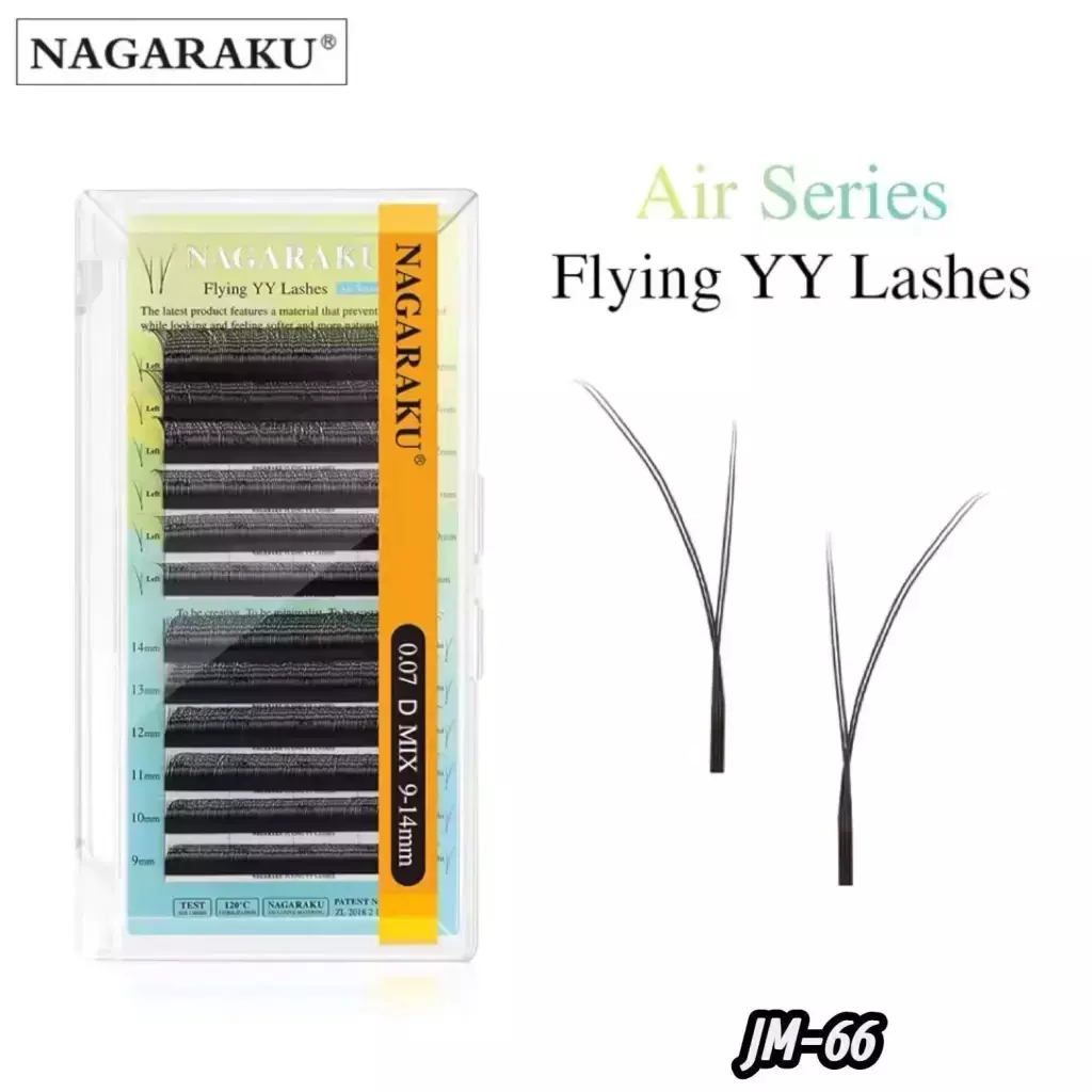[PT-JM-66] extensiones de pestañas nagaraku flying yy lashes 0.07D mix 9-14mm