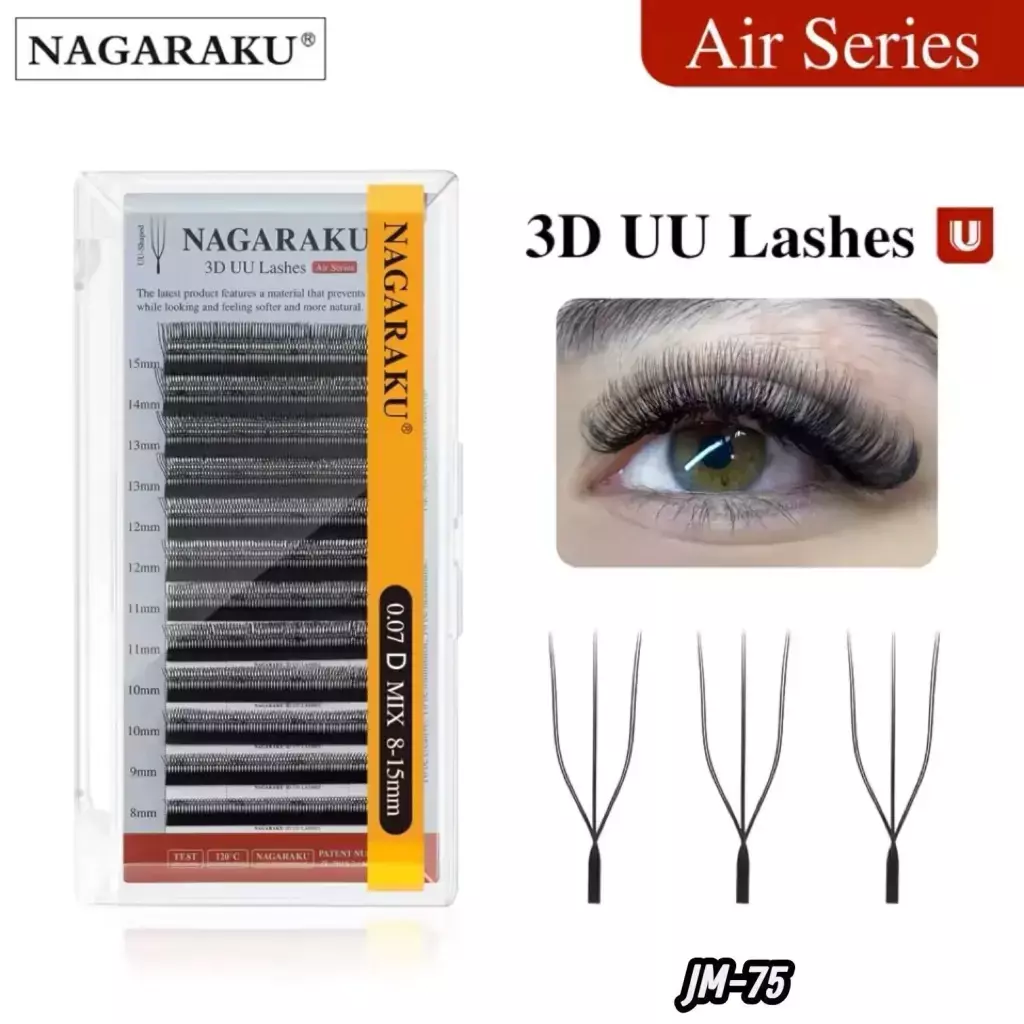 [PT-JM-75] extensiones de pestaña tecnologica 3d uu nagaraku 0.07d mix 8-15mm