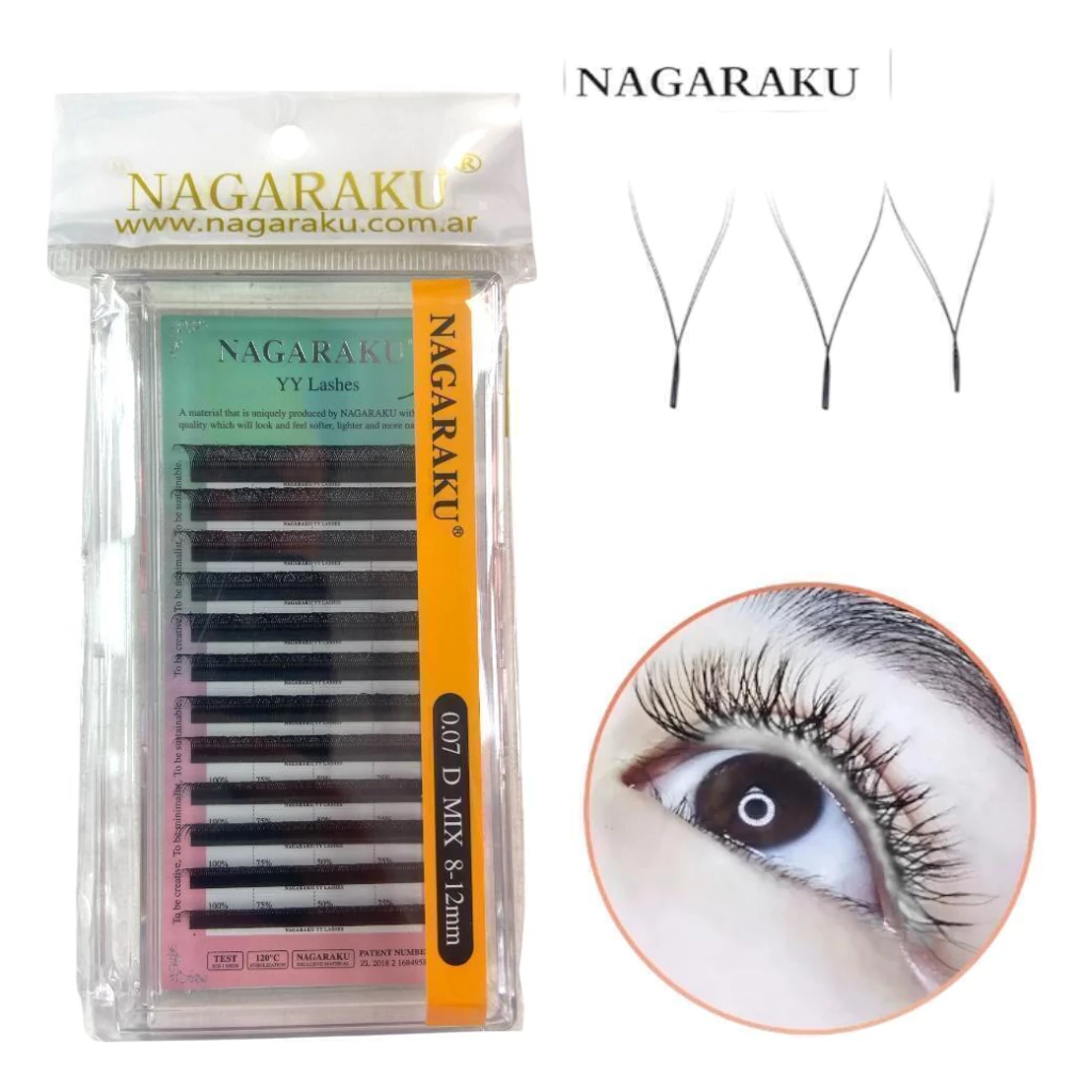 [PT-8-12MM] extensiones de pestaña tecnologicas yy nagaraku 0.07d mix 8-12mm