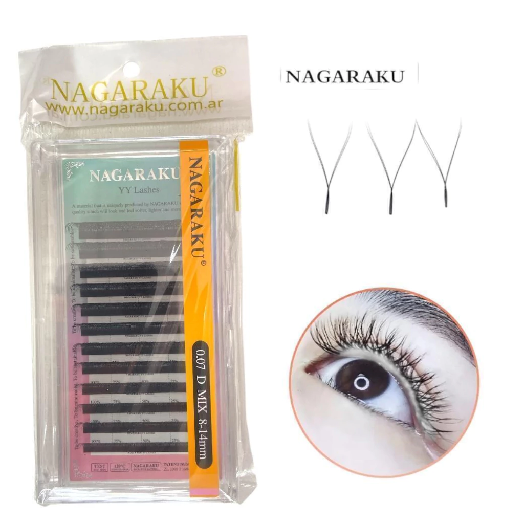 [PT-MIX8-14MM] extensiones de pestaña tecnologicas yy nagaraku 0.07d mix8-14mm